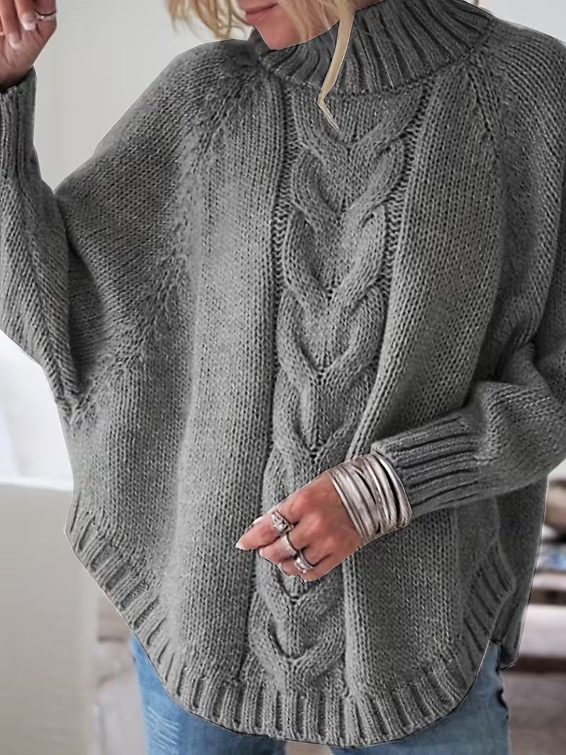 Edeltraut - Jersey de Cuello Alto Con Mangas de Murciélago