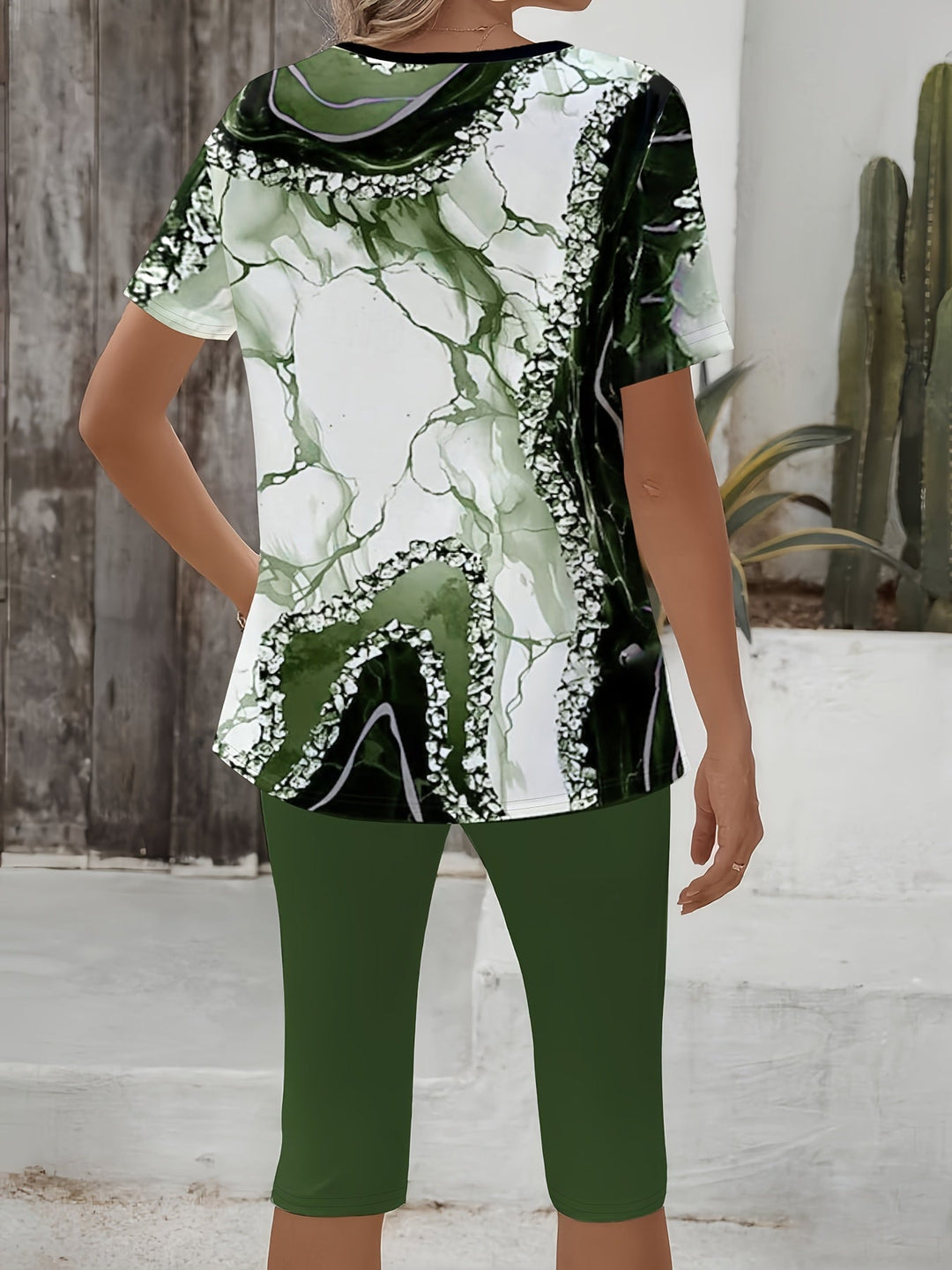 Merena - Conjunto Elástico De Dos Piezas Estampado