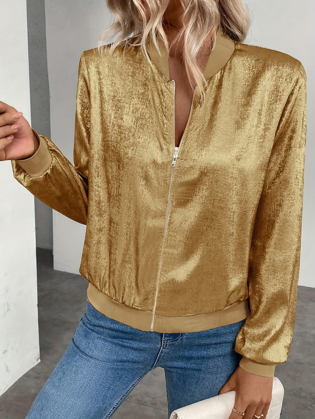 Marla - Chaqueta Dorada Elegante