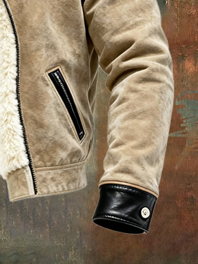 Zaremba - Chaqueta Con Cremallera y Forro De Piel