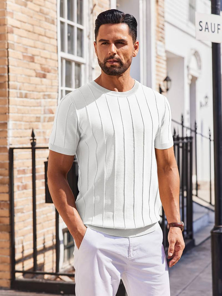 Sang - Camiseta De Punto De Verano Con Cuello Redondo
