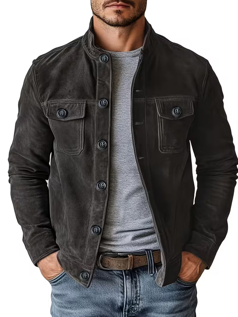 Jelil - Chaqueta De Ante Con Dos Bolsillos Delanteros