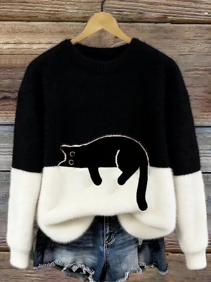 Zaidia – Cálido jersey De Punto Con Un Bonito Gato