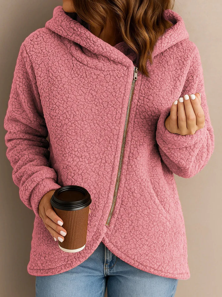 Wendie - Sudadera Con Capucha y Cremallera De Felpa Sherpa