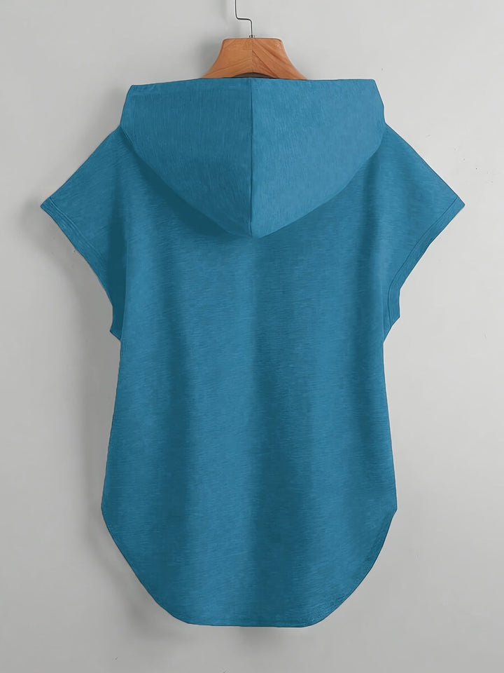 Matthias - Camiseta Informal Con Capucha y Bajo Asimétrico
