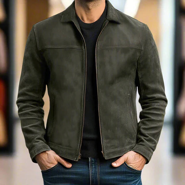 Mcmillan - Cuero Chaqueta Con Cremallera