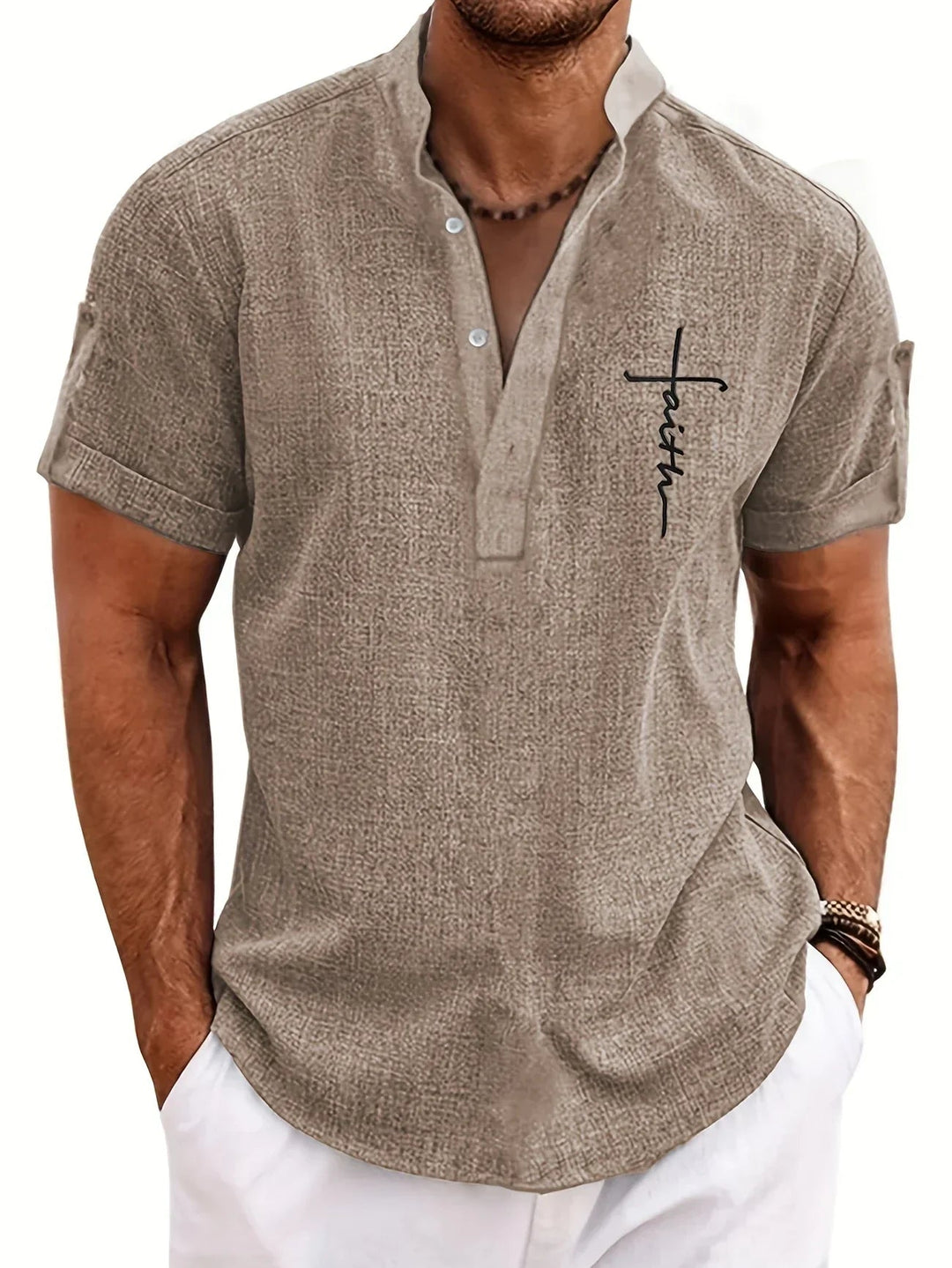 Samuelson -  Elegante Camisa De Manga Corta Con Cuello