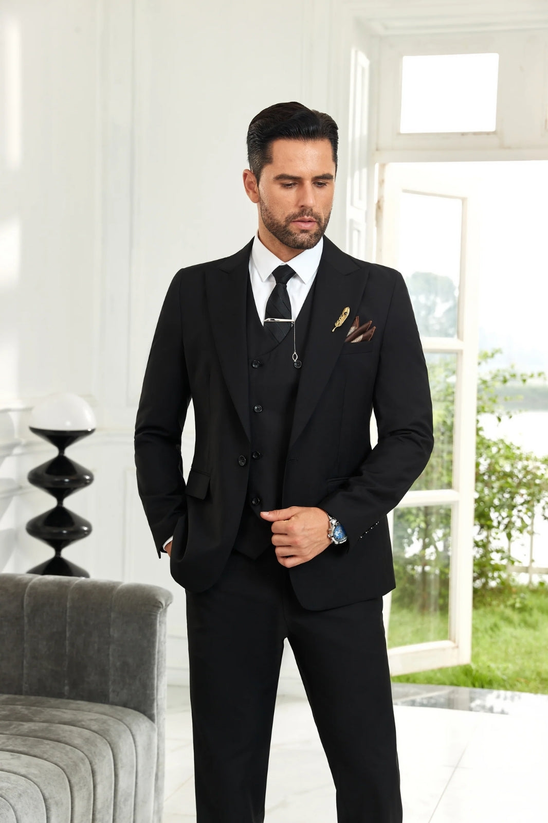 Gremist - Trajes De Tres Piezas Solapa Puntiaguda Slim Fit