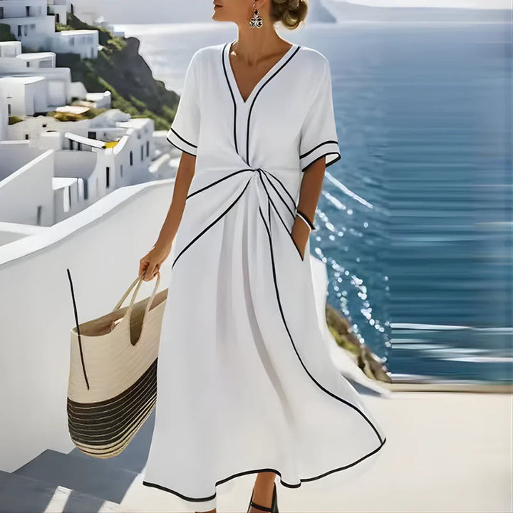Rimgaile - Vestido Elegante Con Una Cintura Favorecedora
