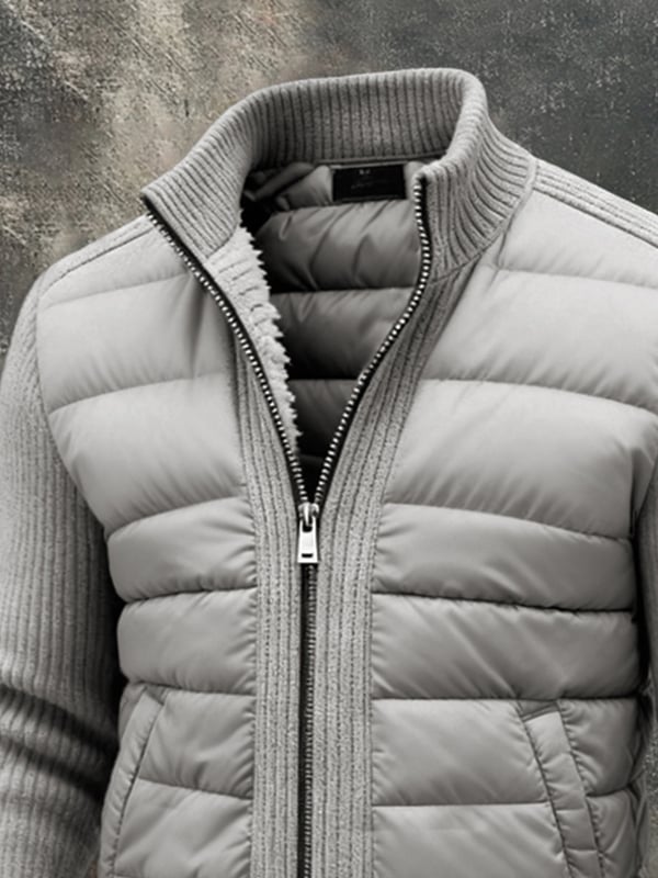 Kylian - Chaqueta Vintage De Punto Con Parches Para Exteriores