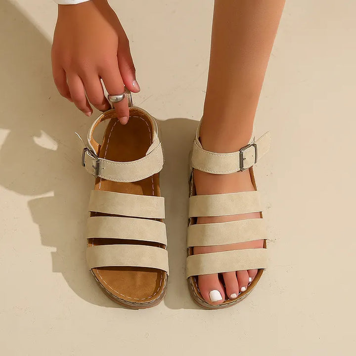 Nourah - Sandalias de Cuña Con Tiras