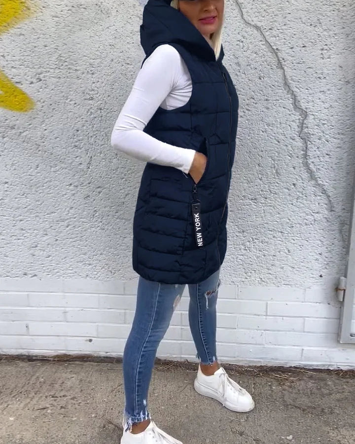 Laruna - Abrigo Acolchado Sin Mangas Con Cremallera