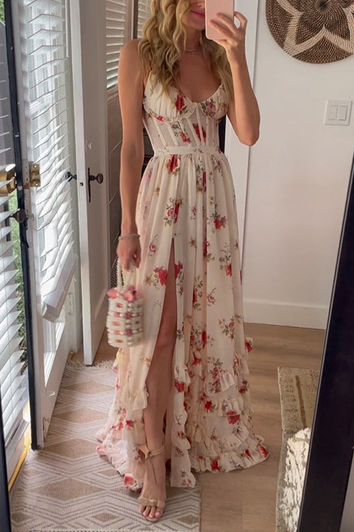 Karissa - Vestido Largo con Estampado Floral