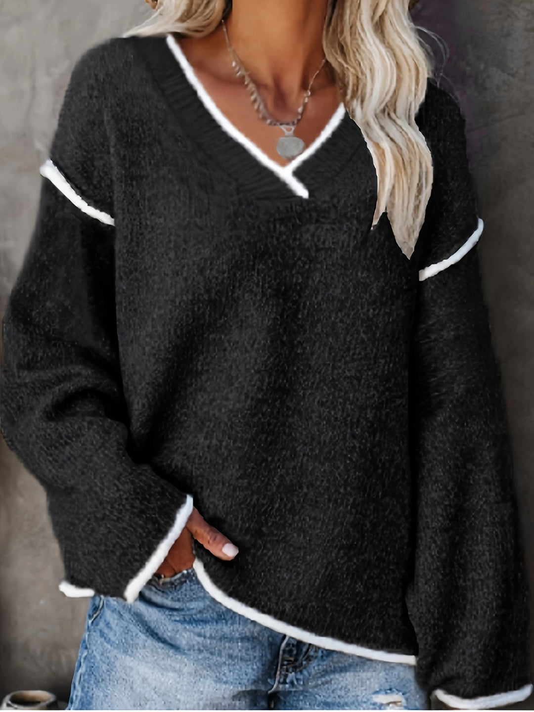 Tindra - Jersey De Manga Larga Con Cuello En V
