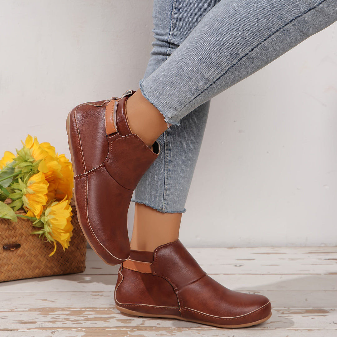 Elenya - Botines Sin Cordones de Piel Sintética