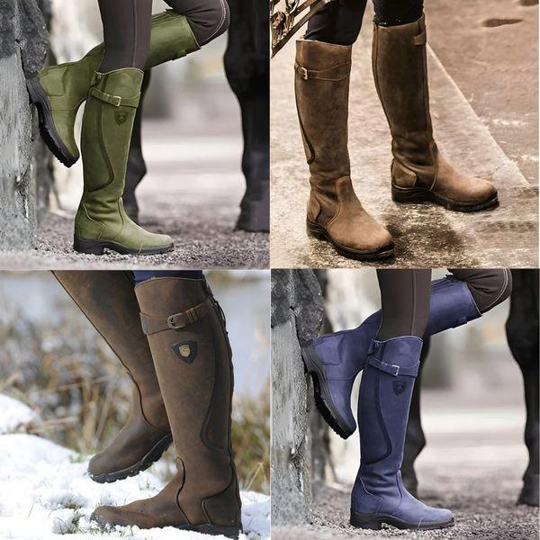 Keshia - Botas De Cuero Impermeables