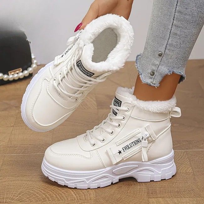 Nikiforos - Zapatillas de Invierno Cálidas Con Cordones Hasta el Tobillo