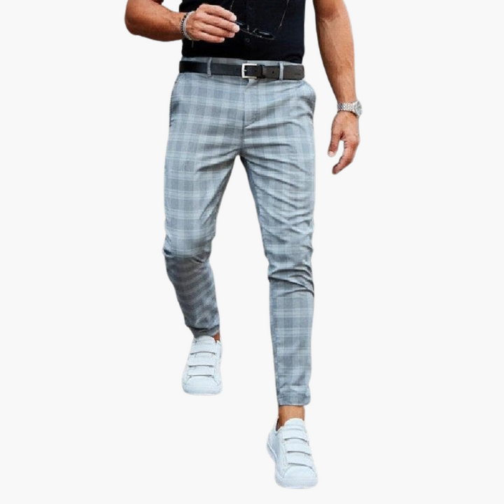 Karey - Pantalones a Cuadros De Algodón