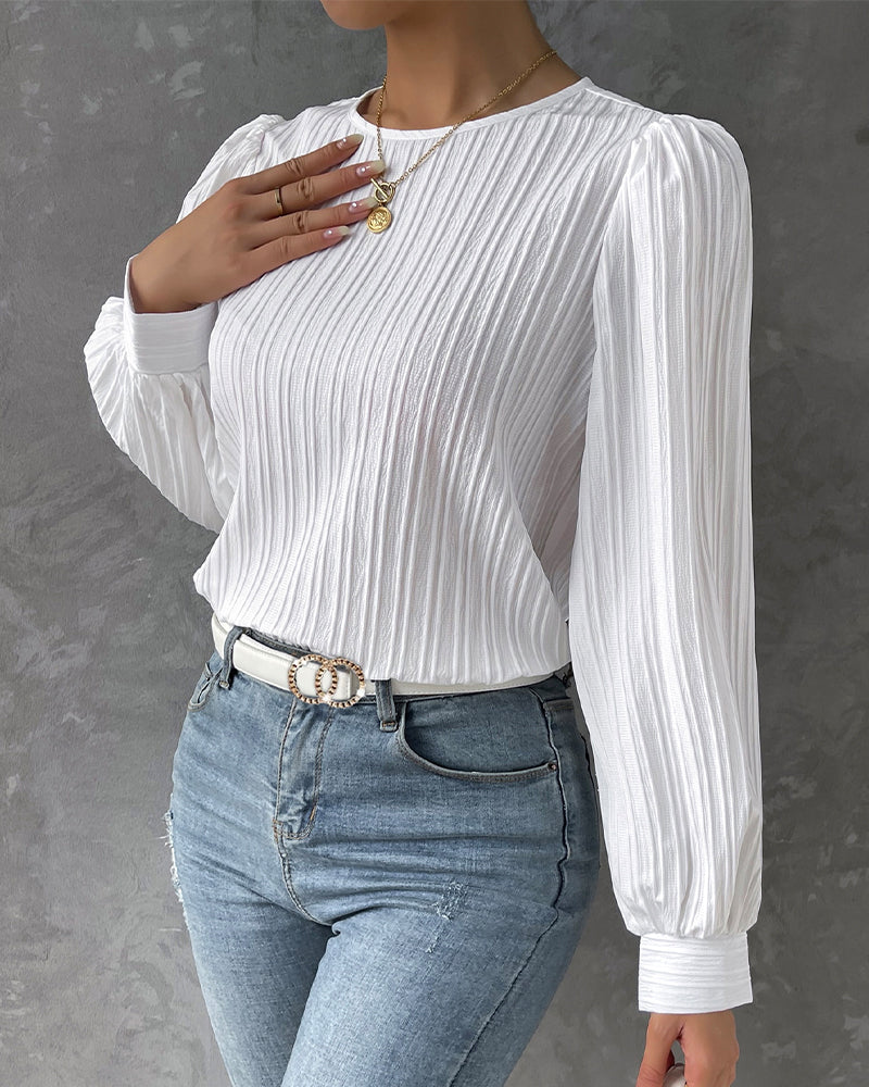 Jiana - Top Con Mangas Lanternas Elegantes