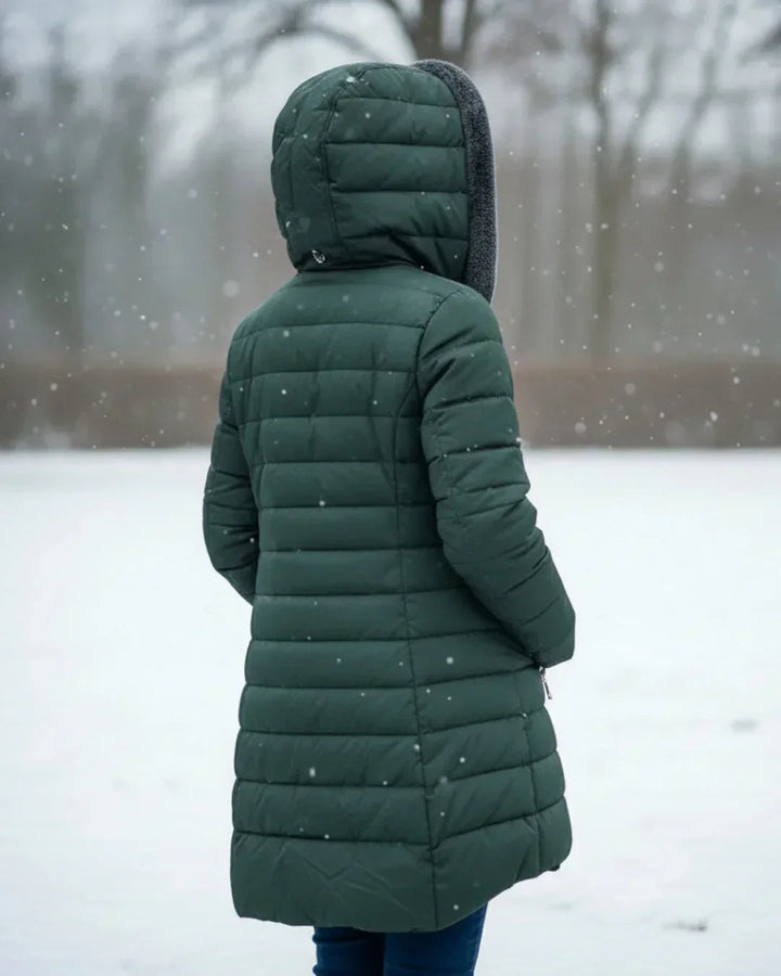 Luania - Abrigo Acolchado Largo Con Capucha Y Bolsillos