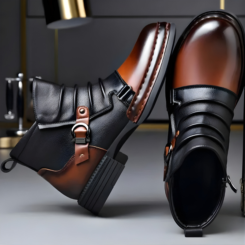 Zamran - Botines Vintage De Cuero