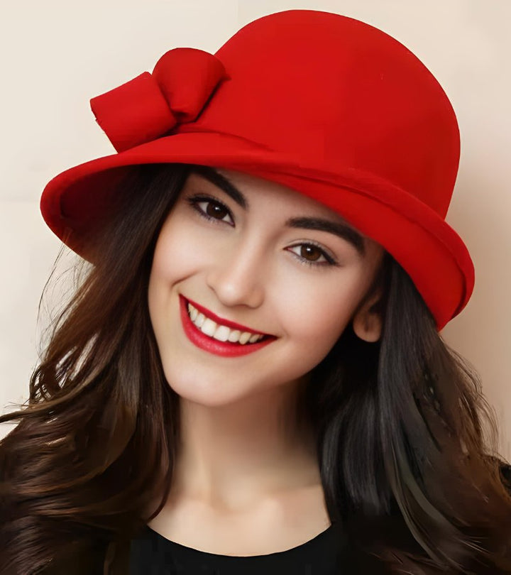 Klaver - Sombrero Vintage De Fieltro Con Lazo Lateral