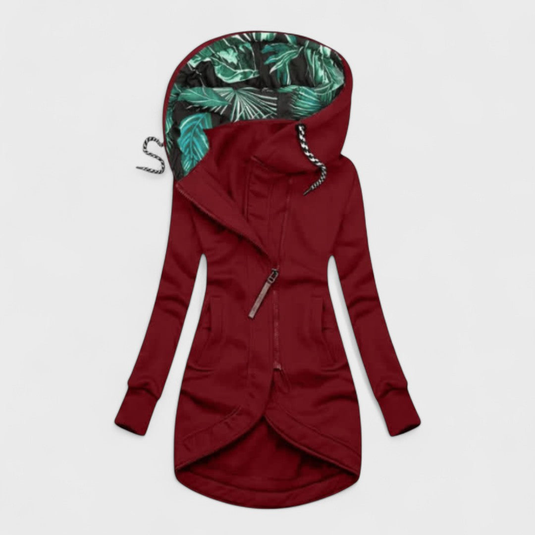 Kristanna - Abrigo De Invierno Con Cremallera Asimétrica
