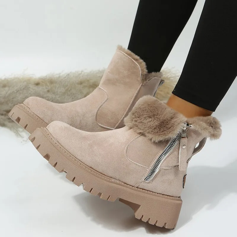 Luisaa - Cómodas Invierno Botas Con Cremallera Lateral