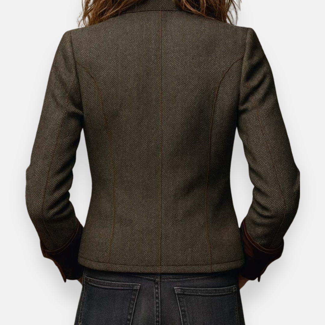 Gordi - Blazer De Manga Larga Con Ribete De Terciopelo