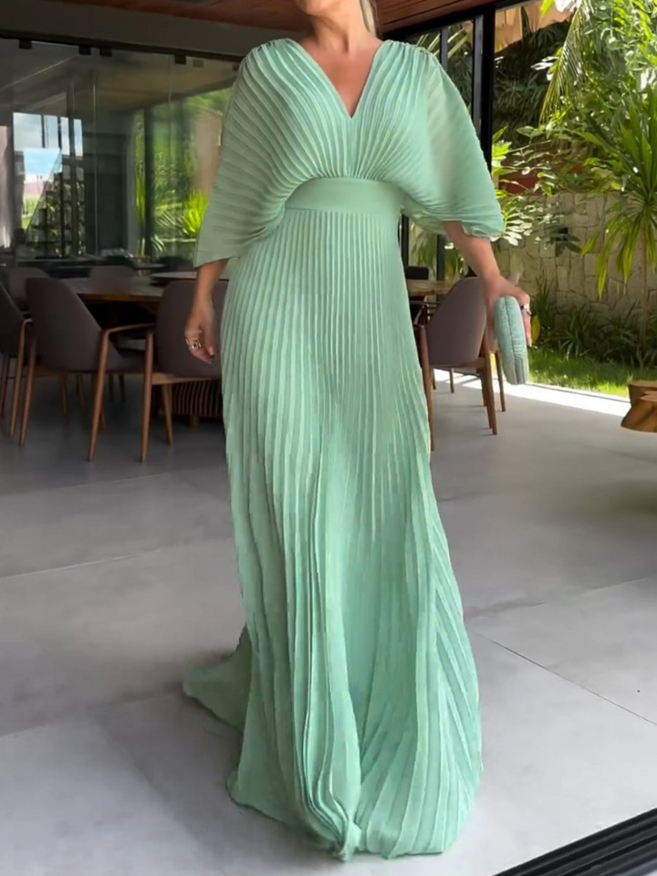 Valerija - Vestido Largo Plisado Vibrante
