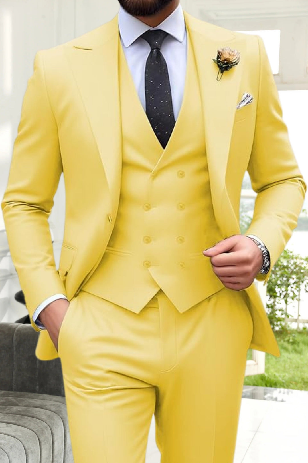 Gremist - Trajes De Tres Piezas Solapa Puntiaguda Slim Fit