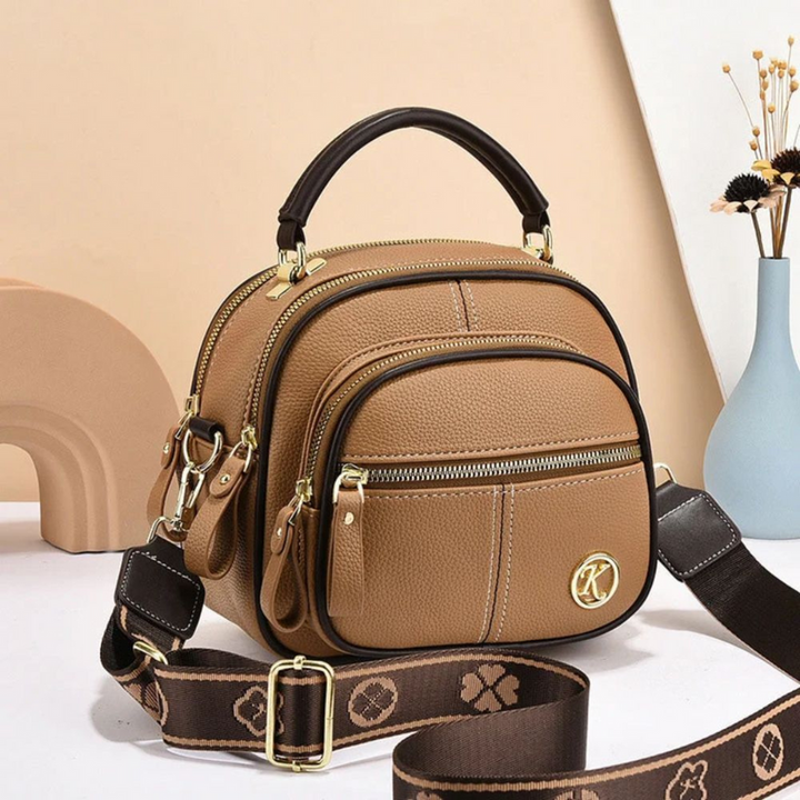 Janette - Bolso Bandolera de piel con Múltiples Compartimentos
