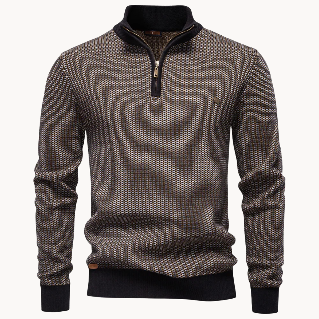 Limman - Jersey De Punto Jacquard Con Media Cremallera