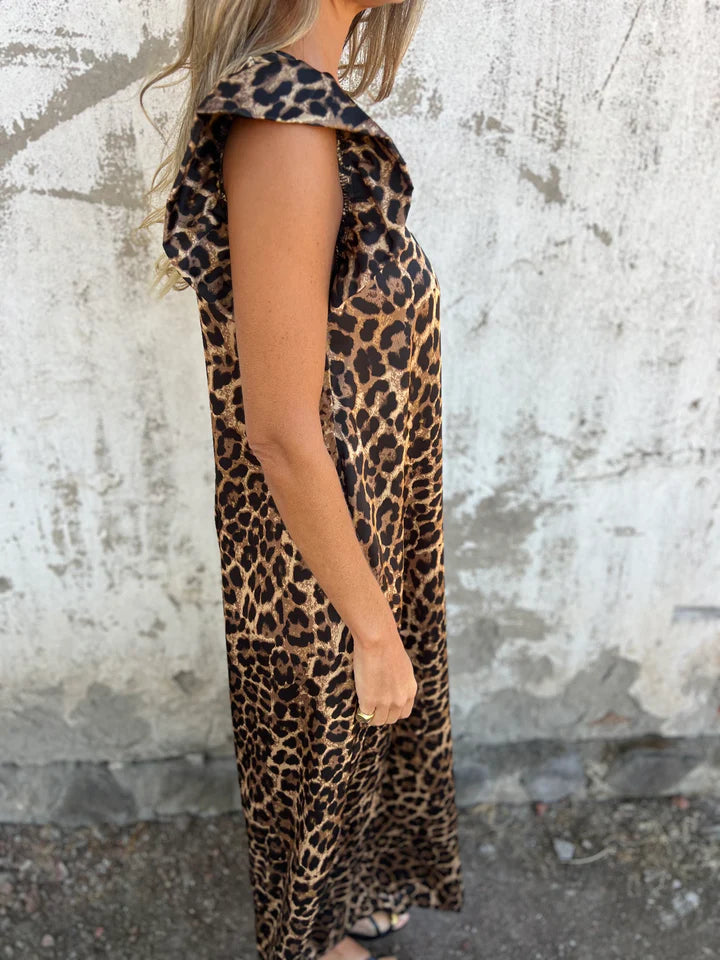 Floris - Mono Con Cuello En V y Estampado De Leopardo