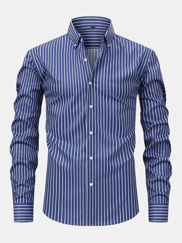 Curtis - Camisa De Manga Larga a Rayas Con Botones