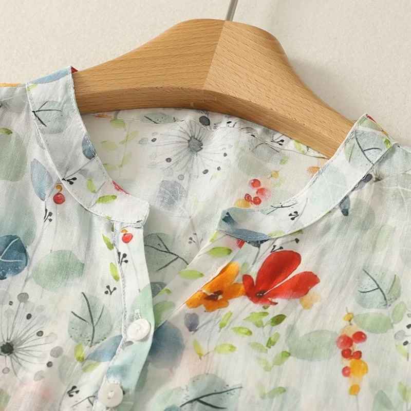 Rusina - Elegante Blusa de Lino Con Botones en la Parte Delantera