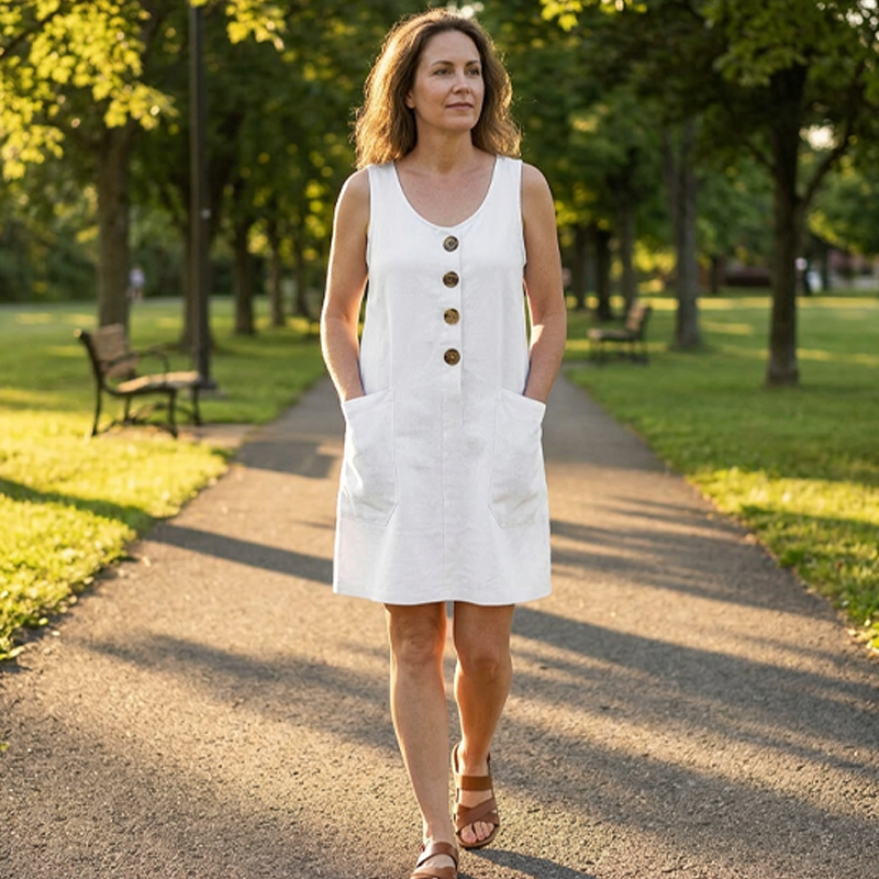 Yenifer - Vestido Mini Sin Mangas Con Bolsillos