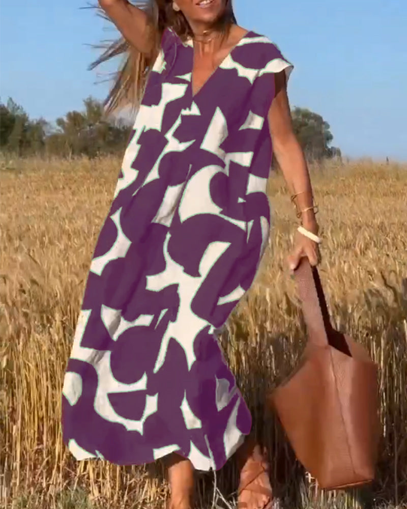 Sarinya - Vestido Estampado Con Cuello En V