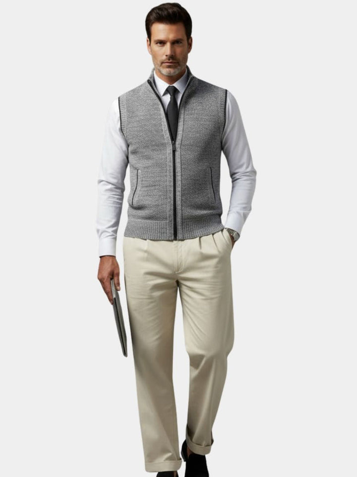 Bronislaw - Elegante Chaleco Con Cremallera Completa
