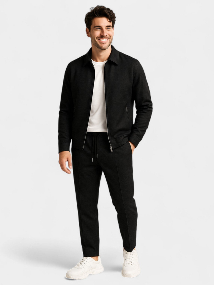 Tobiana - Conjunto De Chaqueta Con Cremallera Y Textura Y Pantalones Con Cordón