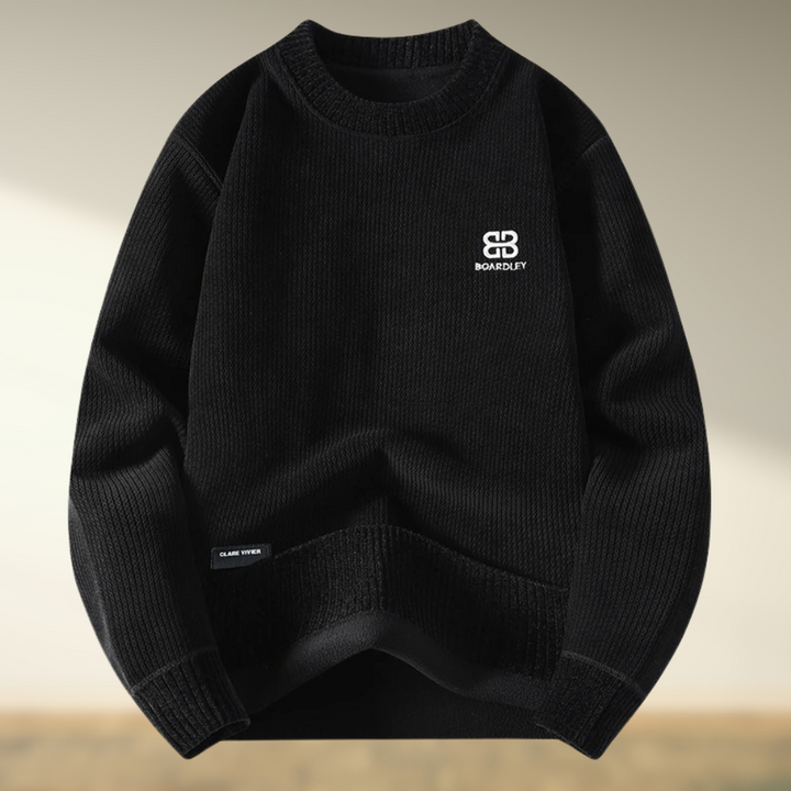 Zenas - Jersey de Cuello Redondo Bordado