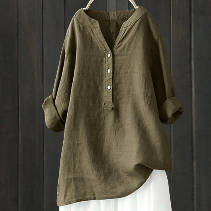 Valentiniaa - Botón Abajo Blusa