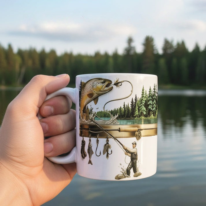 TackleMug - Taza de Café con Motivos de Pesca