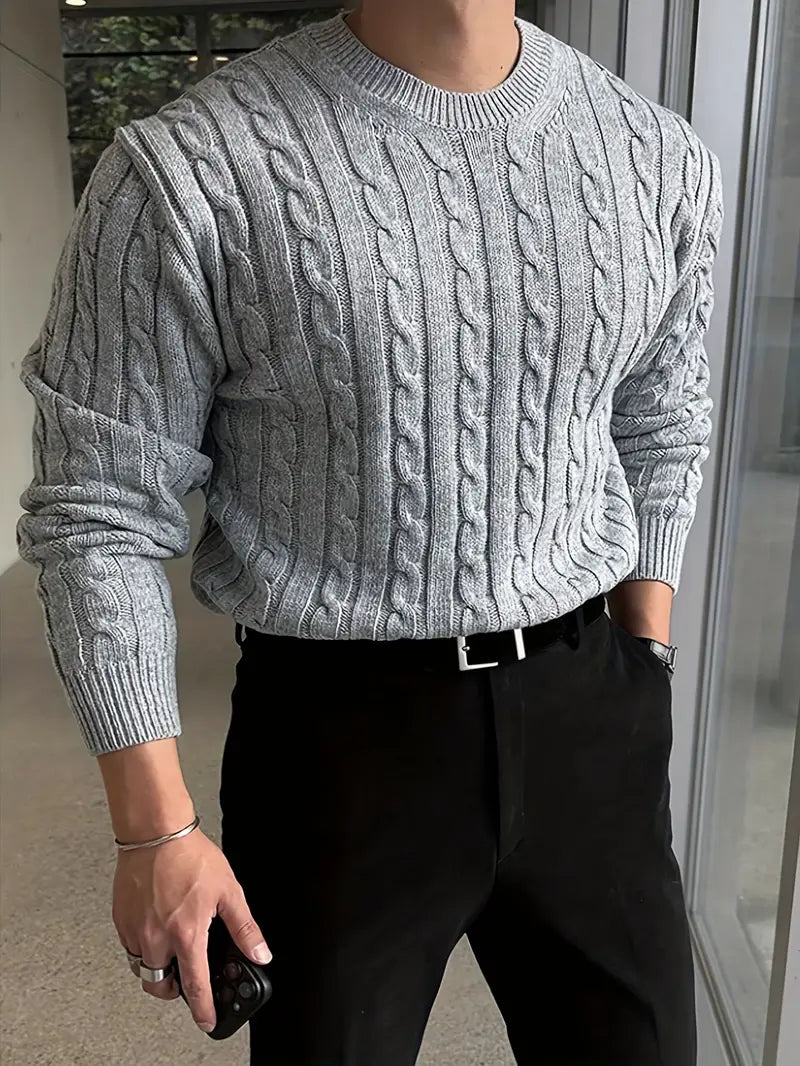 Mergim - Jersey De Manga Larga De Punto Informal