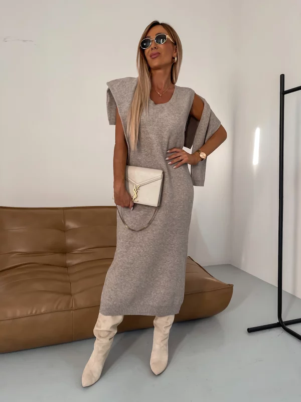 Kathleen - Conjunto De Dos Piezas De Punto De Cuello Alto Para Invierno