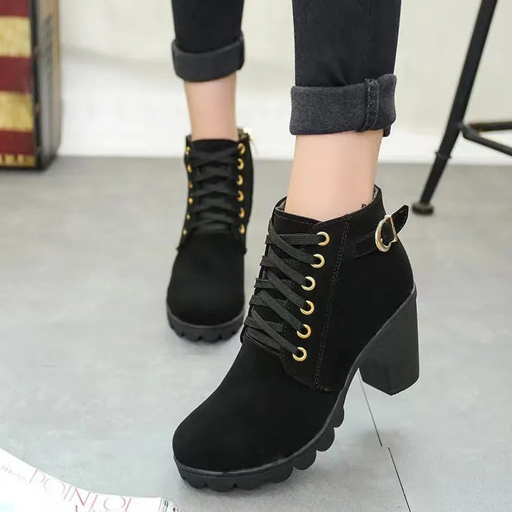 Wiltrud - Botines Con Cordones y Tacón Grueso
