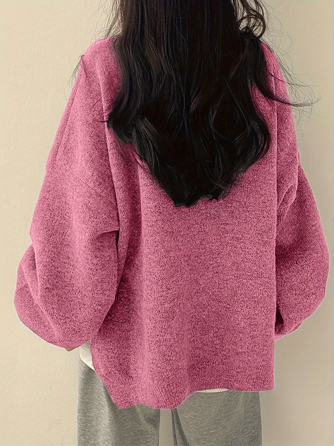 Pearline - Jersey De Cuello Redondo y Manga Larga