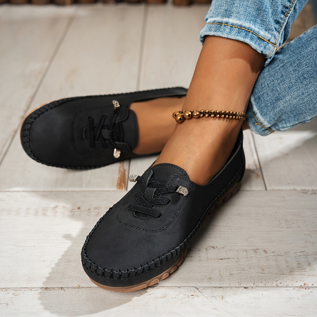 Zakiya - Cómodos Mocasines De Ante Con Cordones