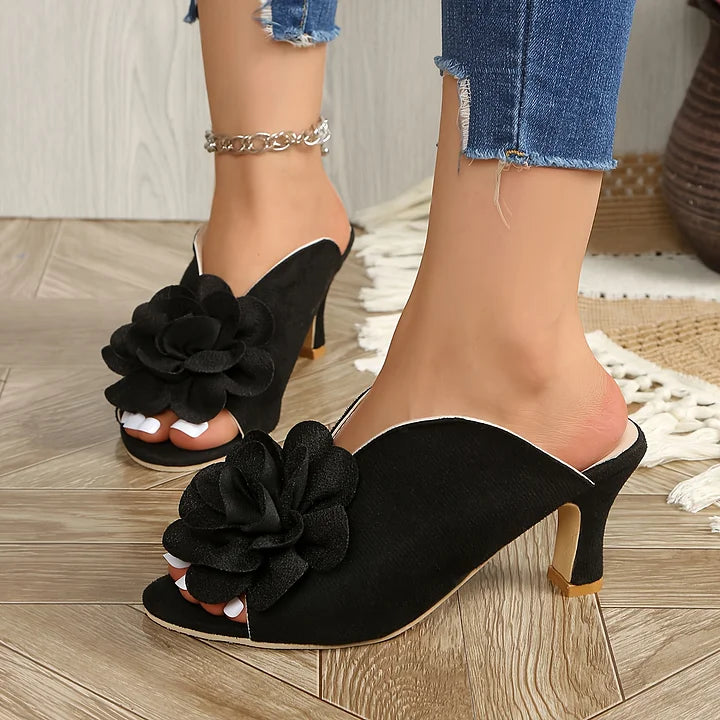 Methmi - Zapatos de Tacón Alto Sin Cordones Con Estampado Floral
