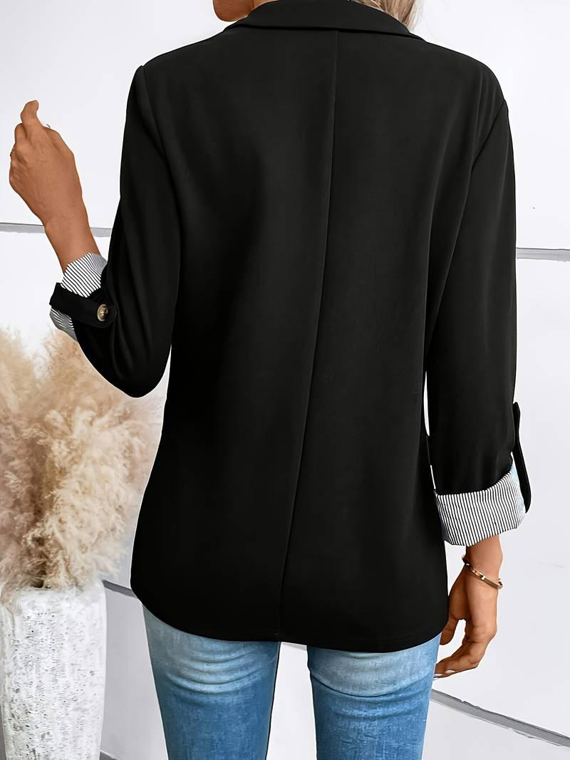 Galiah - Elegante Blazer Cruzado Con Cuello Con Solapa